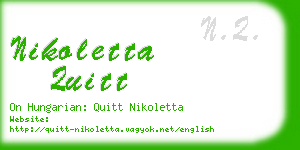 nikoletta quitt business card